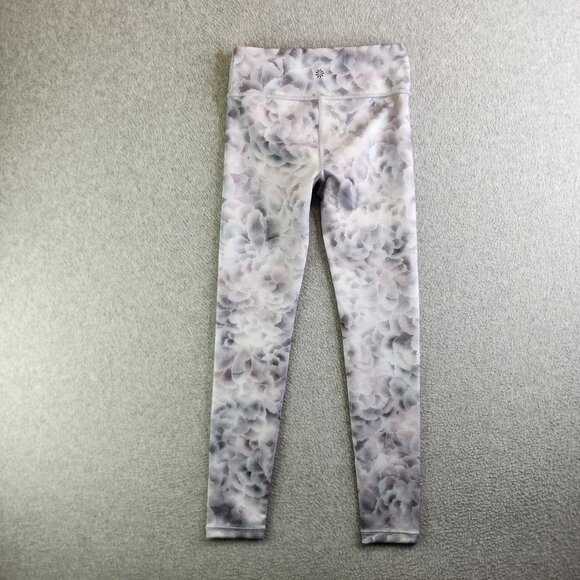 Athleta Leggings Girls L Gray Rose High Rise Printed Chit Chat Tight Ankle - Picture 4 of 12